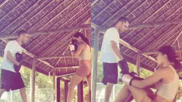De conjuntinho nude, atriz Juliana Paes surge em aula de boxe - Reprodução/Instagram