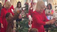 A Rainha Consorte Camilla Parker contou com a ajuda de crianças para decorar a árvore de Natal - Reprodução: Instagram