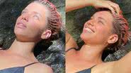 Bruna Linzmeyer exibe beleza natural deitada em cachoeira - Reprodução/Instagram
