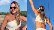 De maiô, Ticiane Pinheiro encanta em passeio de barco - Reprodução/Instagram