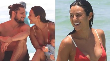 Yanna Lavigne toma banho de mar de fio-dental e troca beijos com Bruno Gissoni - AgNews