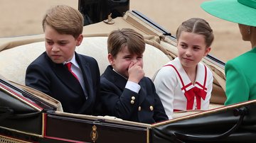 Príncipe George, príncipe Louis e princesa Charlotte durante o Trooping The Colour - Foto: Getty Images