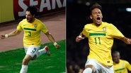 Pato e Neymar comemoram goleada contra o Equador - Reuters