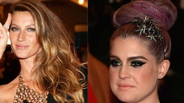 Gisele Bündchen e Kelly Osbourne fizeram diferentes tipos de maquiagens para a festa - Getty Images