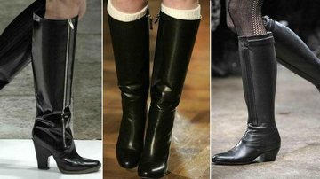 Botas de cano alto podem ser usadas com vestidos, saias, legging, calça skinny e shorts - Foto-montagem/ Márcio Madeira