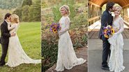 Vestido de noiva retrô de Kelly Clarkson pode disfarçar volume abdominal - Foto-montagem