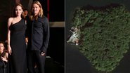 Angelina Jolie compra ilha em formato de coração para Brad Pitt - Getty Images e GoogleMaps