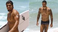 Caio Castro e Filipe Tito mostram corpão e surfam em praia do Rio de Janeiro - Marcello Sá Barreto/AgNews