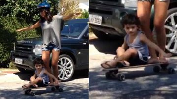Dani Suzuki anda de skate com o filho, Kauai - Instagram/Reprodução