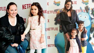Mariana Belém com a filha Laura. Virna com os filhos Pedro e Maria - RAFAEL CUSATO/BRAZIL NEWS