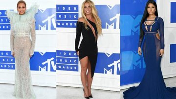 Beyoncé, Britney Spears e Nicki Minaj no tapete branco do VMA 2016 - Getty Images