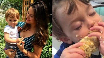 Fernanda Machado mostra o filho, Lucca, se lambuzando com espiga de milho - Instagram/Reprodução