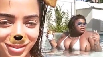 Anitta comemora sucesso de 'Vai Malandra' na piscina - Reprodução