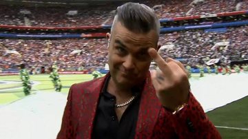 Robbie Williams na abertura da Copa do Mundo 2018 - TV Globo/Reprodução