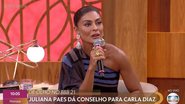 Juliana Paes aconselhando Carla Diaz no 'Encontro' - Foto/Reprodução Globo