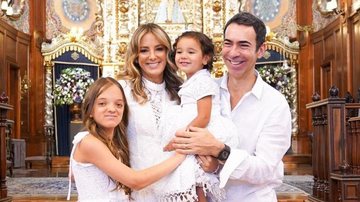 Apresentadora Ticiane Pinheiro e jornalista César Tralli batizam a filha, Manuella - Reprodução/Instagram