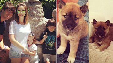 Caroline Celico com a família e a nova cadela - Reprodução / Instagram cacelico